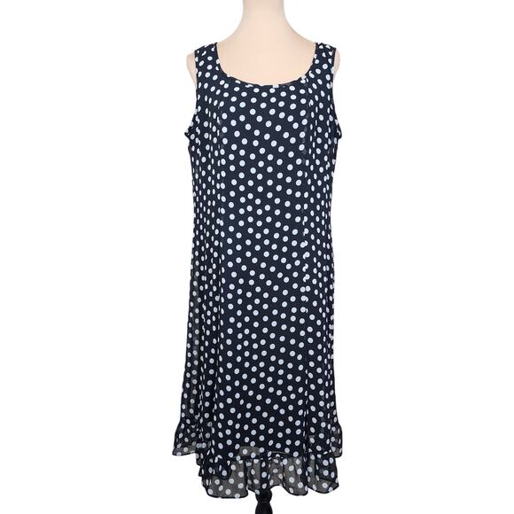 Black Polka Dot Size 14 Dress - Picture 1 of 5